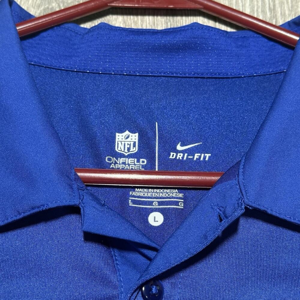 Nike Buffalo Bills Dri-Fit Polo Shirt Mens Large Blue Red Team Issue NFL Logo - Picture 3 of 10